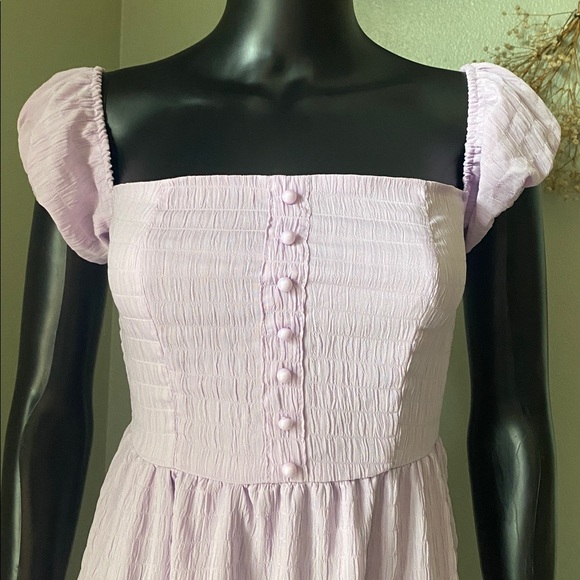 Lavender Puff Sleeve Maxi Dress - Picture 4 of 11